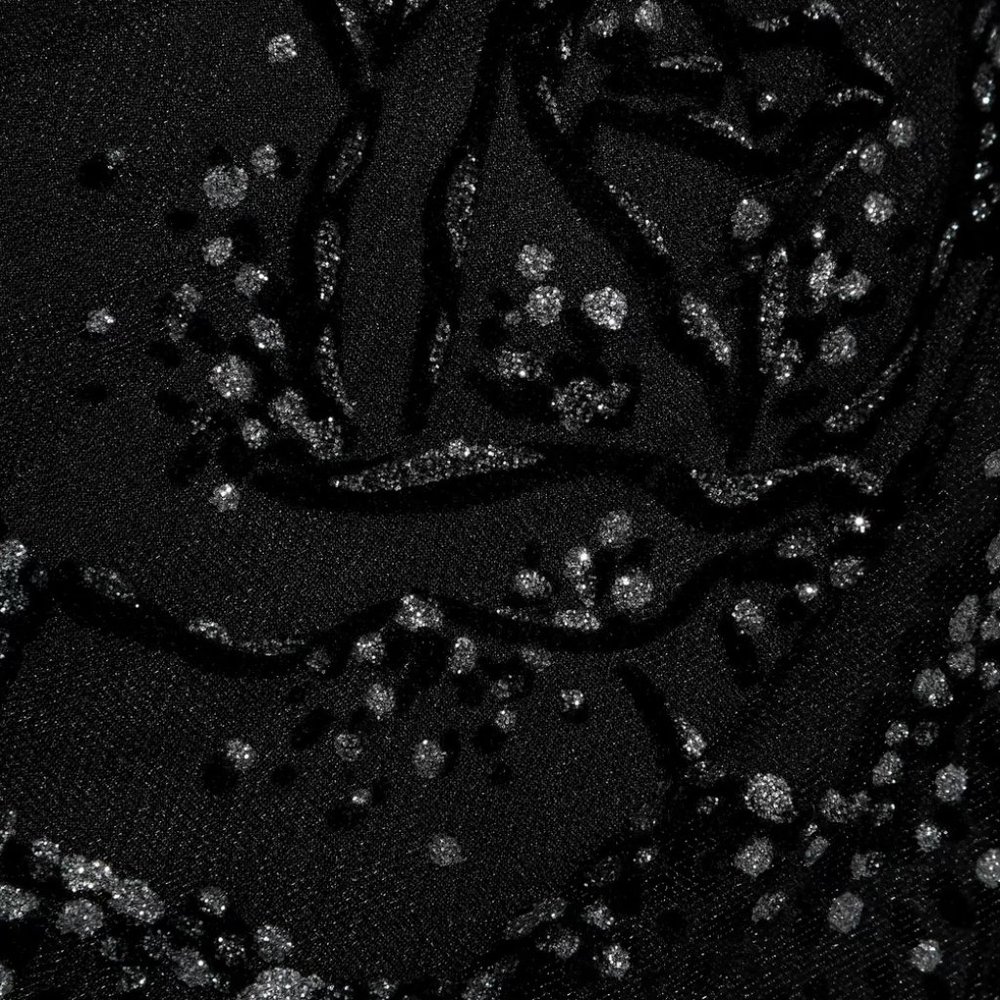 Marchesa Notte one shoulder dark navy glitter tulle evening gown size 2 NWT - Picture 7 of 9